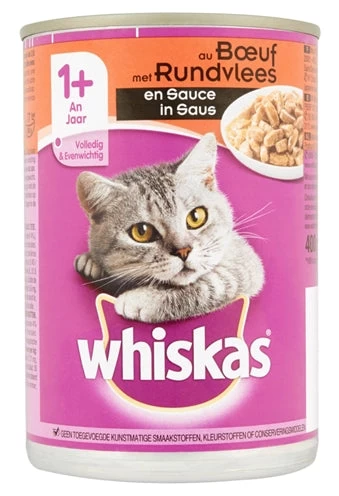Whiskas Blik Adult Rund In Saus 12X400 GR 1 Whiskas Blik Adult Rund In Saus 12X400 GR