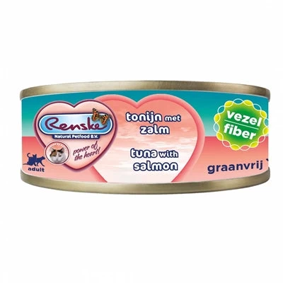 Renske Vers Vlees Maaltijd Kat Verse Tonijn Met Zalm Vezels 24X70 GR 1 Renske Vers Vlees Maaltijd Kat Verse Tonijn Met Zalm Vezels 24X70 GR