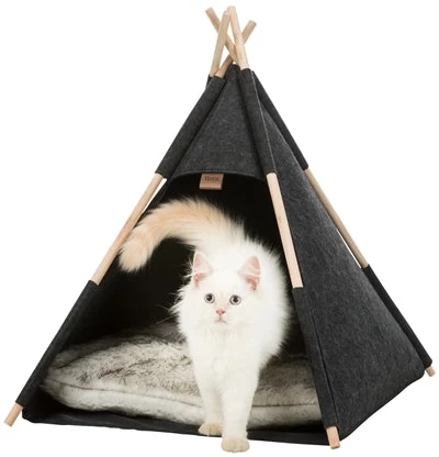 Trixie Kattenmand Tipi Vilt Antraciet 55X55X65 CM 1 Trixie Kattenmand Tipi Vilt Antraciet 55X55X65 CM