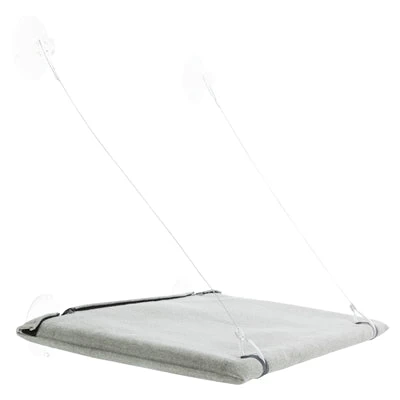 Trixie Kattenmand Hangmat Raam Velours Grijs 50X30 CM 2 Trixie Kattenmand Hangmat Raam Velours Grijs 50X30 CM - Image 2