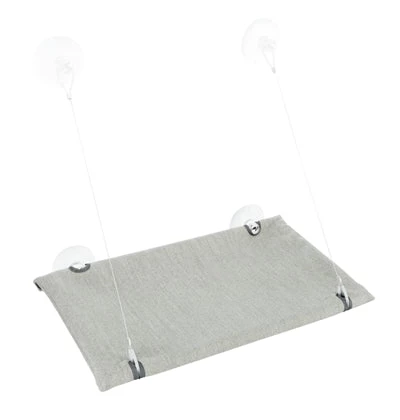 Trixie Kattenmand Hangmat Raam Velours Grijs 50X30 CM 4 Trixie Kattenmand Hangmat Raam Velours Grijs 50X30 CM - Image 4