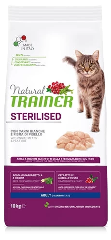 Natural Trainer Cat Sterilised White Meat 10 KG