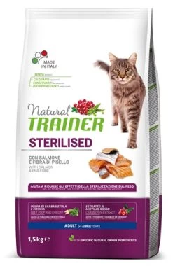 Natural Trainer Cat Sterilised Salmon 1,5 KG