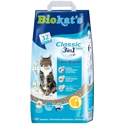 Biokat's Classic Fresh 3In1 Cotton Blossom 10 LTR 1 Biokat's Classic Fresh 3In1 Cotton Blossom 10 LTR