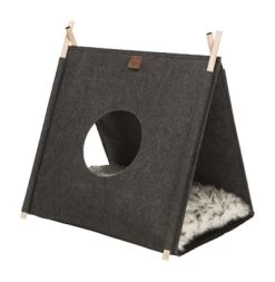 Trixie Kattenmand Tent Elfie Met Kussen Vilt Antraciet 50X46X52 CM 11 Trixie Kattenmand Tent Elfie Met Kussen Vilt Antraciet 50X46X52 CM -Boetiekwinkel Voor Dierenbenodigdheden 409170 02