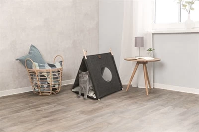 Trixie Kattenmand Tent Elfie Met Kussen Vilt Antraciet 50X46X52 CM 7 Trixie Kattenmand Tent Elfie Met Kussen Vilt Antraciet 50X46X52 CM - Image 7