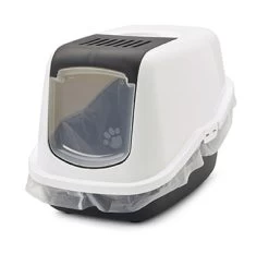 Savic Kattenbak Nestor Wit / Zwart 56X39X38,5 CM -Boetiekwinkel Voor Dierenbenodigdheden 409975 03