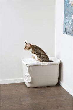 Savic Kattenbak Hop In Mocca / Wit 58,5X39X39,5 CM -Boetiekwinkel Voor Dierenbenodigdheden 409988 08