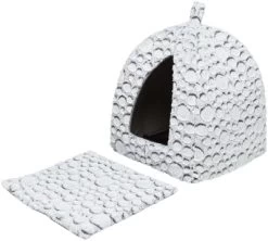 Trixie Kattenmand Iglo Mila Pluche Wit / Grijs 32X32X42 CM -Boetiekwinkel Voor Dierenbenodigdheden 410541 04