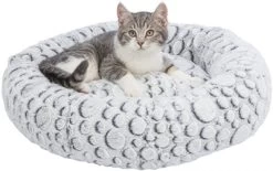 Trixie Kattenmand Mila Rond Pluche Wit / Grijs 50X50 CM -Boetiekwinkel Voor Dierenbenodigdheden 410546 04