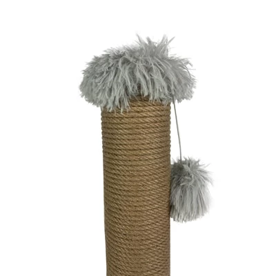 Foeiii Krabpaal Pluche Lichtgrijs 39X39X80 CM 2 Foeiii Krabpaal Pluche Lichtgrijs 39X39X80 CM - Image 2