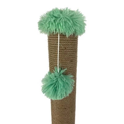Foeiii Krabpaal Pluche Groen 39X39X80 CM 2 Foeiii Krabpaal Pluche Groen 39X39X80 CM - Afbeelding 2