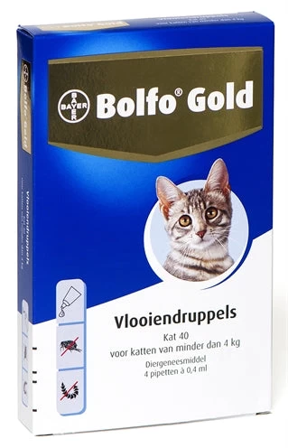 Bolfo Gold Kat Vlooiendruppels 40 4 PIPET 1 Bolfo Gold Kat Vlooiendruppels 40 4 PIPET